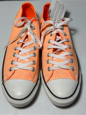 Converse m10/w12 Neon Orange Canvas Low-Top Sneakers NEW